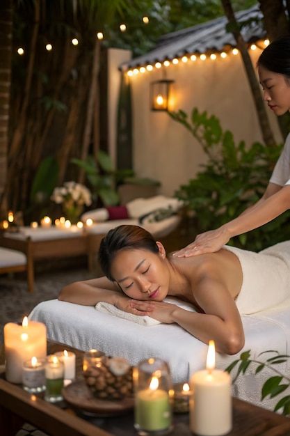 serene spa setting featuring professional massage therapy